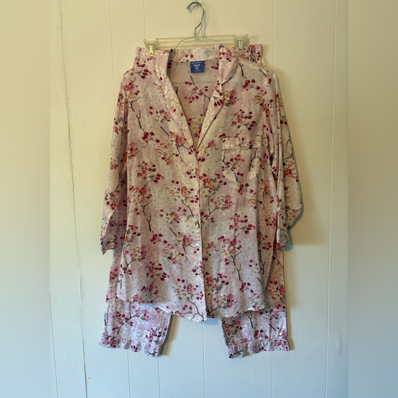 Pine Cone Hill Fine Linens Lightweight Cherry Blossom Pajama Set size S - Picture 1 of 8